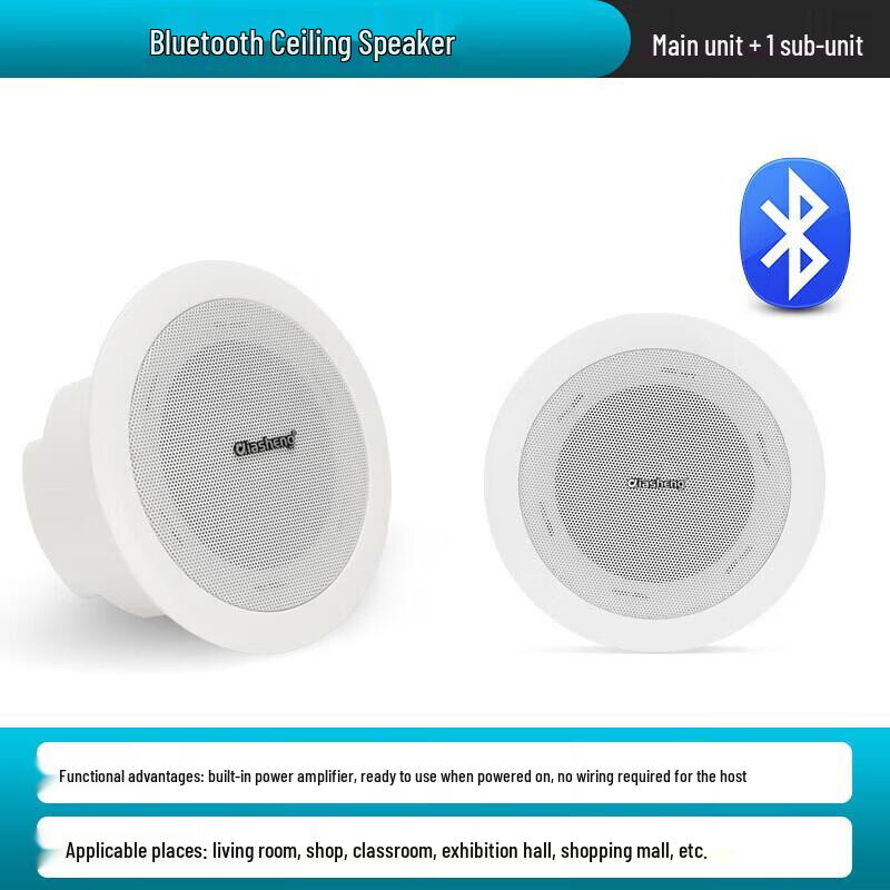 QIASHENG Wireless Bluetooth Ceiling Speaker System CN plug (adapter included) (CN version)