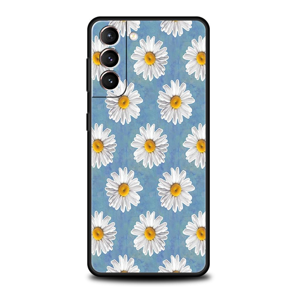 Летний Цветочный Чехол с Ромашками и Подсолнухами для Samsung Galaxy S24 S23 S22 S20 S21 FE Ultra S24 S23 S10 S10E S9 Plus