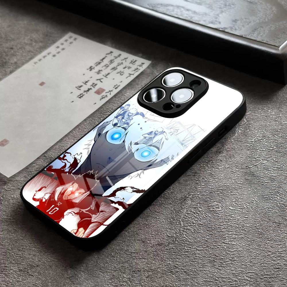 Чехол для телефона с аниме Blue Lock Для iPhone 16 Pro Max 15 Plus 14 Pro 12 11 13 Mini X XR XS Max 8 7 Plus SE Стеклянная крышка