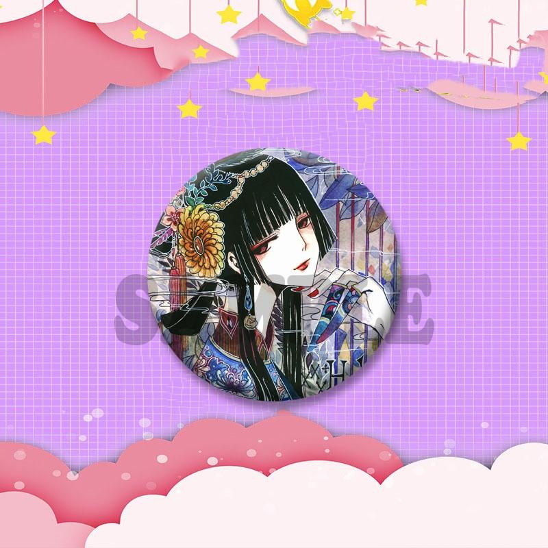 Japanese Manga XxxHolic Can Badge Anime Cartoon Round Cosplay Badge Yuuko Kimihiro Watanuki Brooch on Backpack Accessories Gift