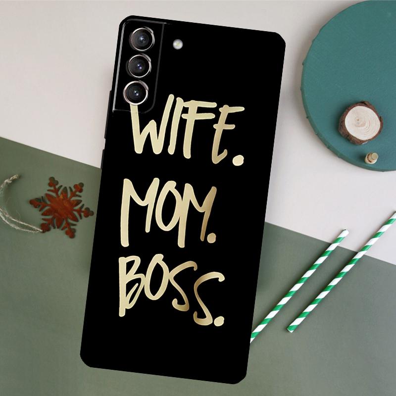 Wife Mom Boss Phone Case For Samsung Galaxy S26 S23 Ultra S20 S21 S22 S24 S25 Plus S10 S25 FE Back Cover