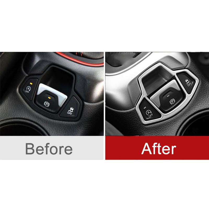 Для Jeep Compass 2017 2018 2019 2020 Ручной тормоз Кнопка ручного тормоза Центральная консоль Крышка Отделка Лицевая панель Комплект молдингов Автомобильные аксессуары
