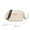 Rilibegan Embroidered Camera Bag Pu Material Casual Compact Square Bag Versatile Single Shoulder Bag Printed Shoulder Belt