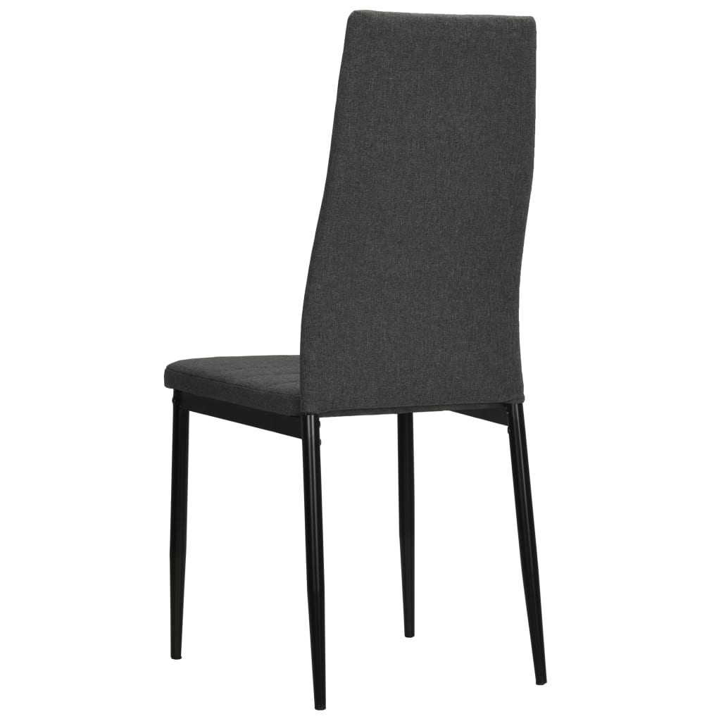 Vidaxl Krzesła Stołowe, 6 Szt., Ciemnoszare, Obite Tkaniną