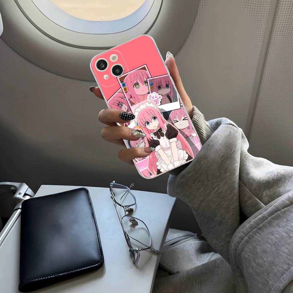 Anime Bocchi The Rock Phone Case For IPhone 17 16 15 14 13 11 12 Pro Max 16 Plus Transparent