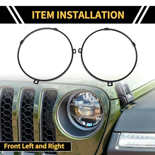 REPAIROCK Совместимо с Jeep Wrangler TJ 1997-2007, 7-дюймовые круглые ободки фар с металлическими кольцами (Лево и право) - Пара