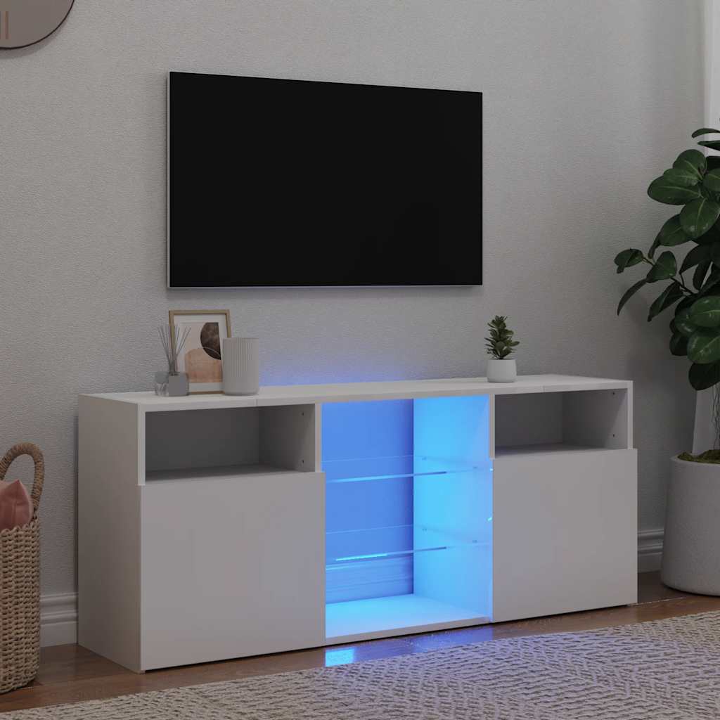 Vidaxl Szafka Tv Z Oświetleniem Led, Biała, 120X30X50 Cm