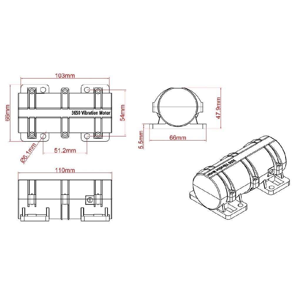 Mini Vibrating Motor 12V/24V 3800rpm 10W for Warning Systems Massage Bed Chair Speed Regulating Vibrator