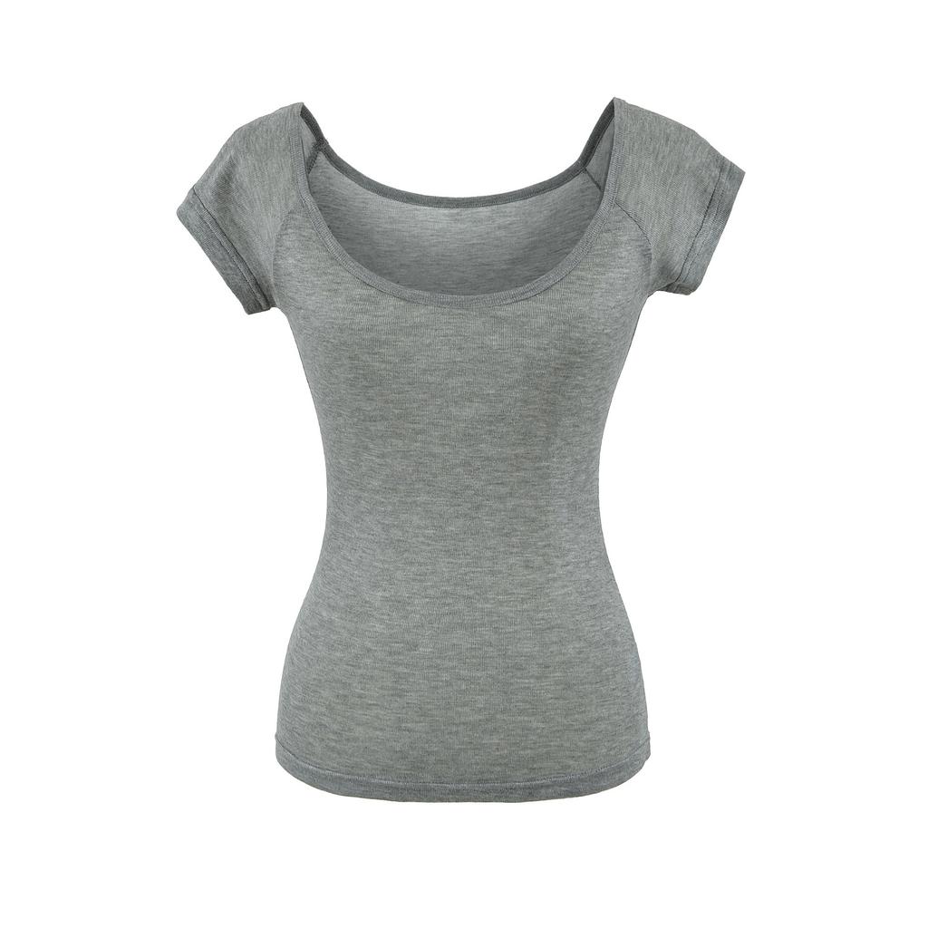 Crew neck short-sleeved T-shirt women's summer new American Spice Girl style solid color slim-fitting and thin bottom top