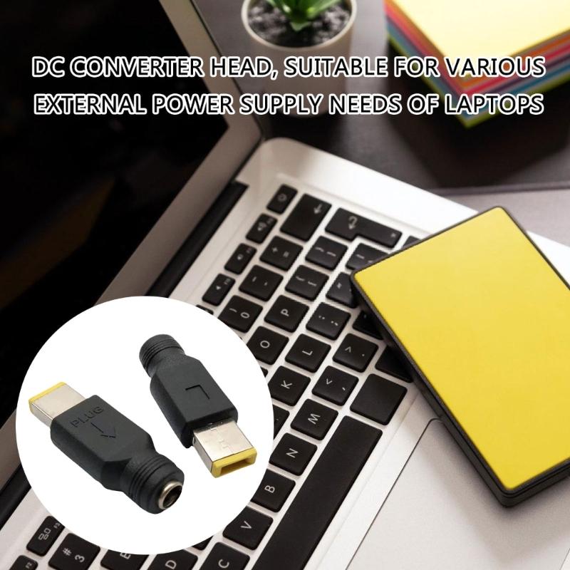 Portable DC5521 Female to Square Port Male Converter Adapter Power Conversion Head for YOGA 11S 13 Laptops