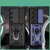 For Shockproof Case Tecno Keysion Camon 40 Pro 4g Slide Camera Protection Metal Ring Stand Phone Back Cover For Tecno Camon40 4g