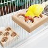 Wooden Bird Feeder Wood Foraging Puzzle Toys For Parrot Toys For Bird Perches In Cage For Cockatiel African Grey Macaw Conure