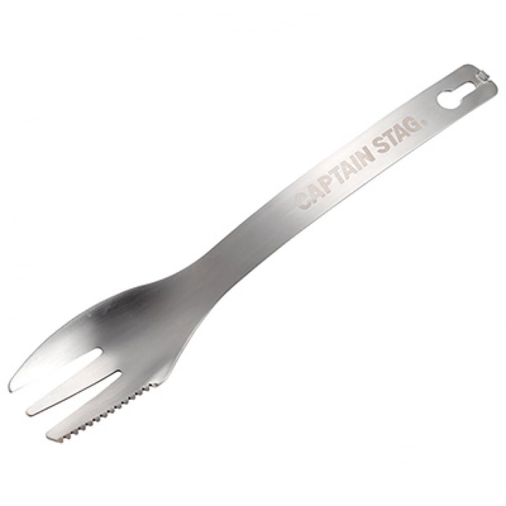 CAPTAIN STAG Ложка Вилка Нож Щипцы Щипцы для столовых приборов Solo Многофункциональные столовые приборы Общая длина 19 см Нержавеющая сталь Сумка для хранения в комплекте UG-3268