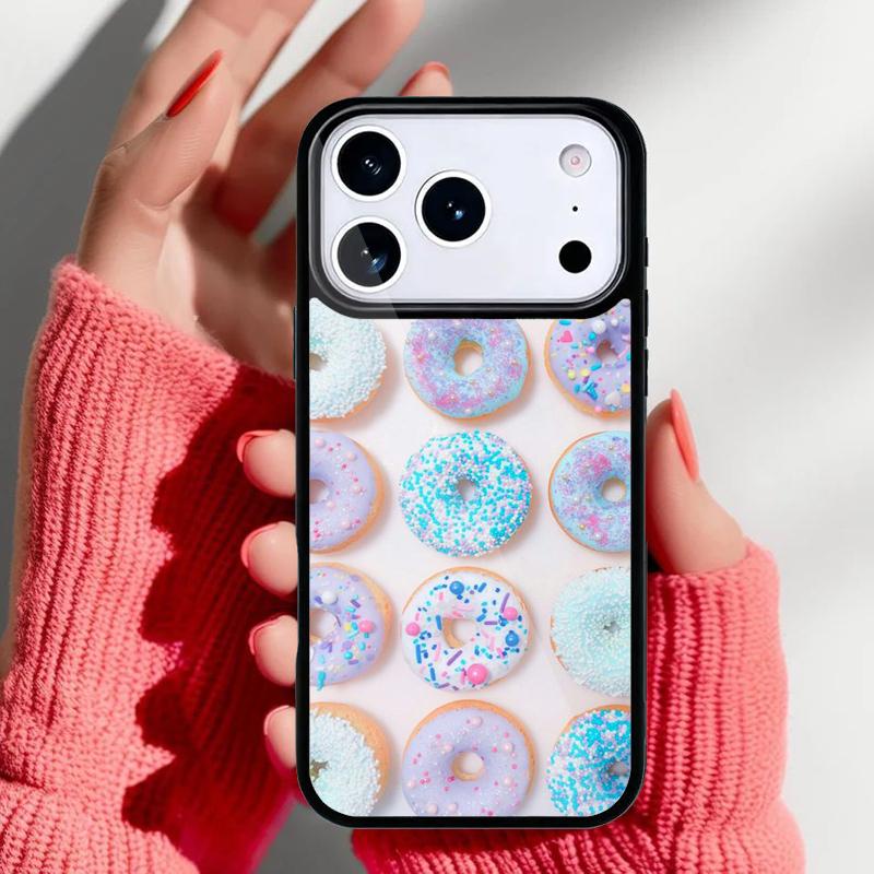 Candy Creamy Pink Donut Phone Case for iPhone 17 16 15 14 13 Pro Max Back Cover for 12 11 Pro Coque
