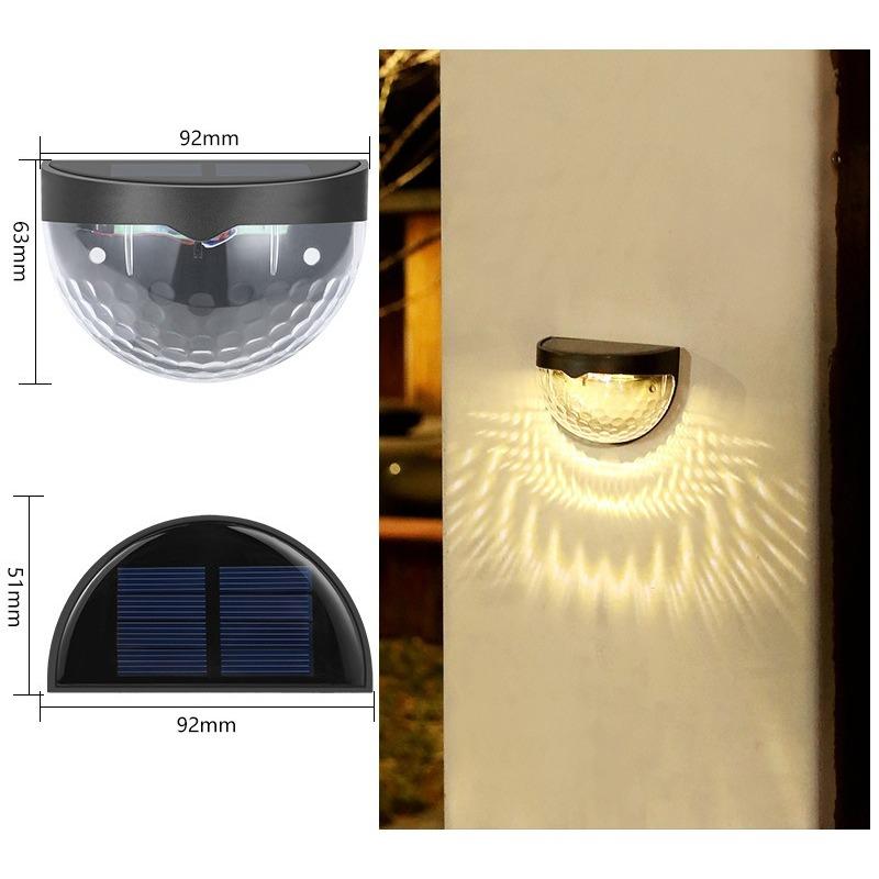 1/2/4 шт. Солнечный заборный светильник Наружное освещение Настенные светильники Садовый энергетический свет Праздничное украшение Светодиодный для сада Ступеньки Патио Лестницы