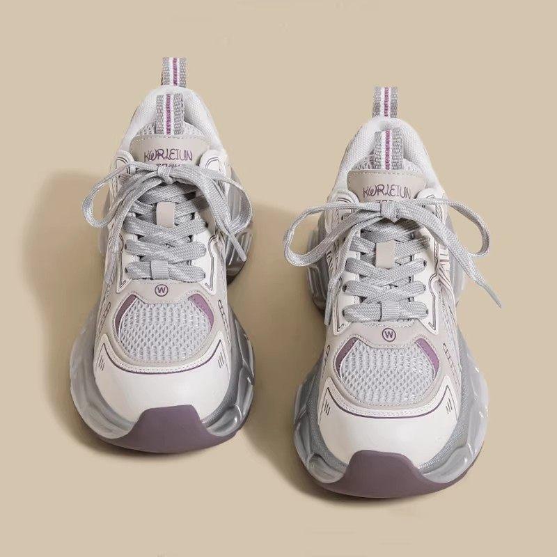 Girls' sneakers, thick-soled, dad shoes style2026New spring and autumn breathable sports shoes, new Chinese-style casual shoes for children and