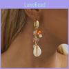 Stylish Natural Stone Shell Mushroom Earrings For Women Street 2023 Fashion