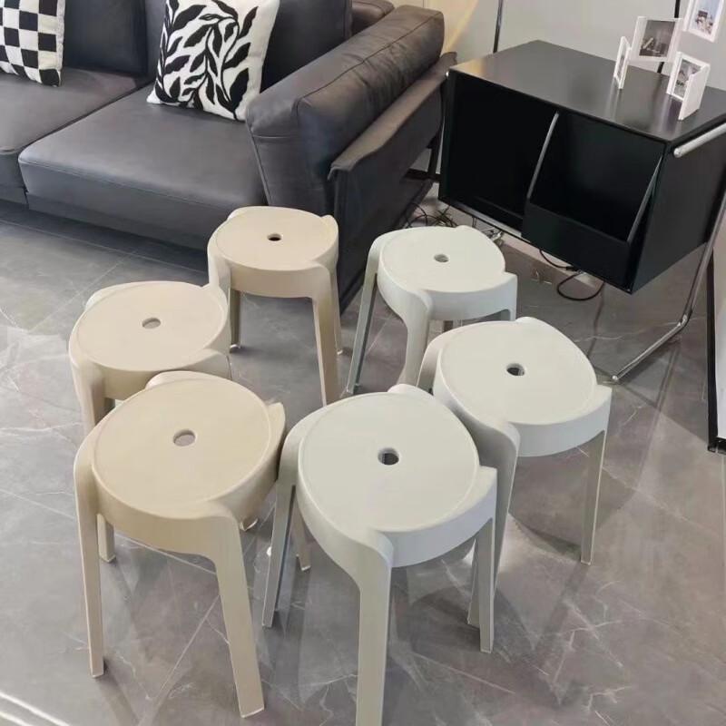 YouShu Thickened Plastic Dining Stool with Backrest
