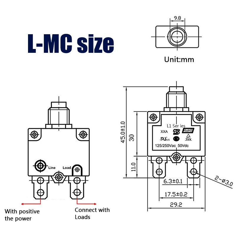 20A 25A 30A 40A Автоматический выключатель Защита от перегрузки по току L-Mc Серия Переключатель Предохранитель Сделай сам Электронные аксессуары