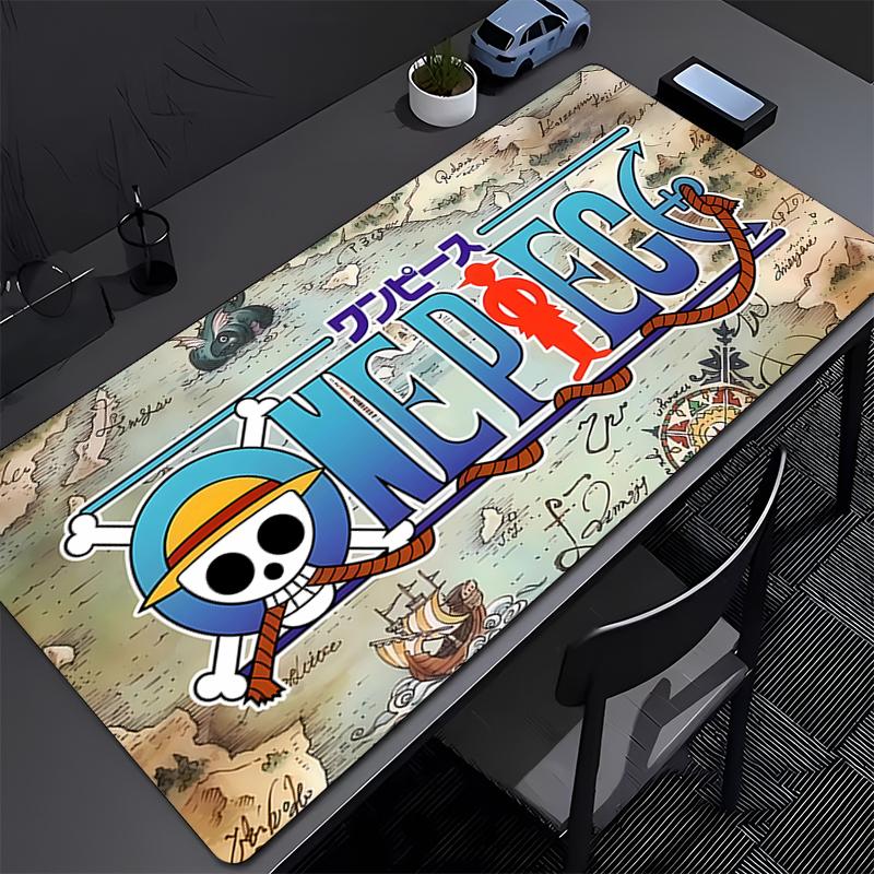 Anime Mouse Pad One Piece Luffy Large Rubber Pc Computer Gaming Accessories Mousepad Extended Desk Mat Locking Edge Gamer Carpet