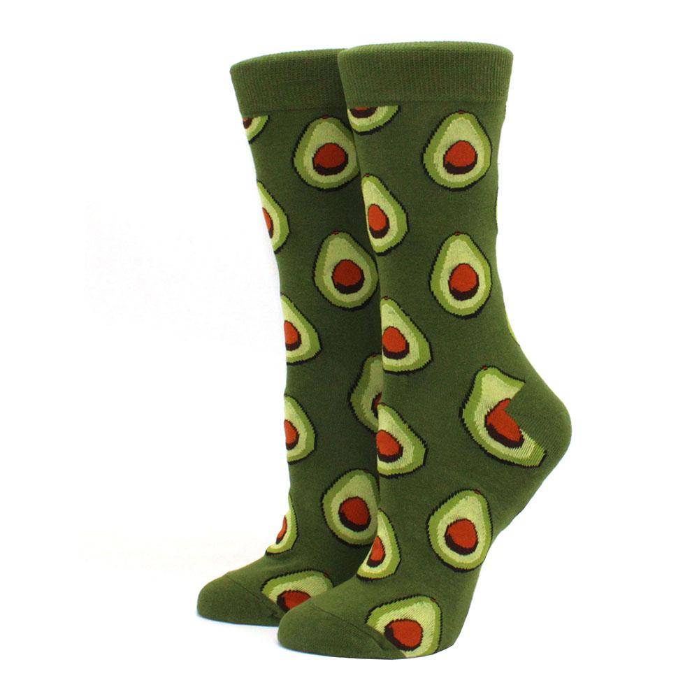 Женские Счастливые Смешные Носки с Принтом Фрукты еда Искусство Милые Зимние Носки с Авокадо Суши Еда Хлопок Модные Носки Харадзюку