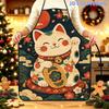 1pc Retro Maneki-Neko 2D Printed Polyester Apron with Adjustable Waistband, Suitable for Kitchen Cooking And Home Use, Ideal Holiday Gift for Christma