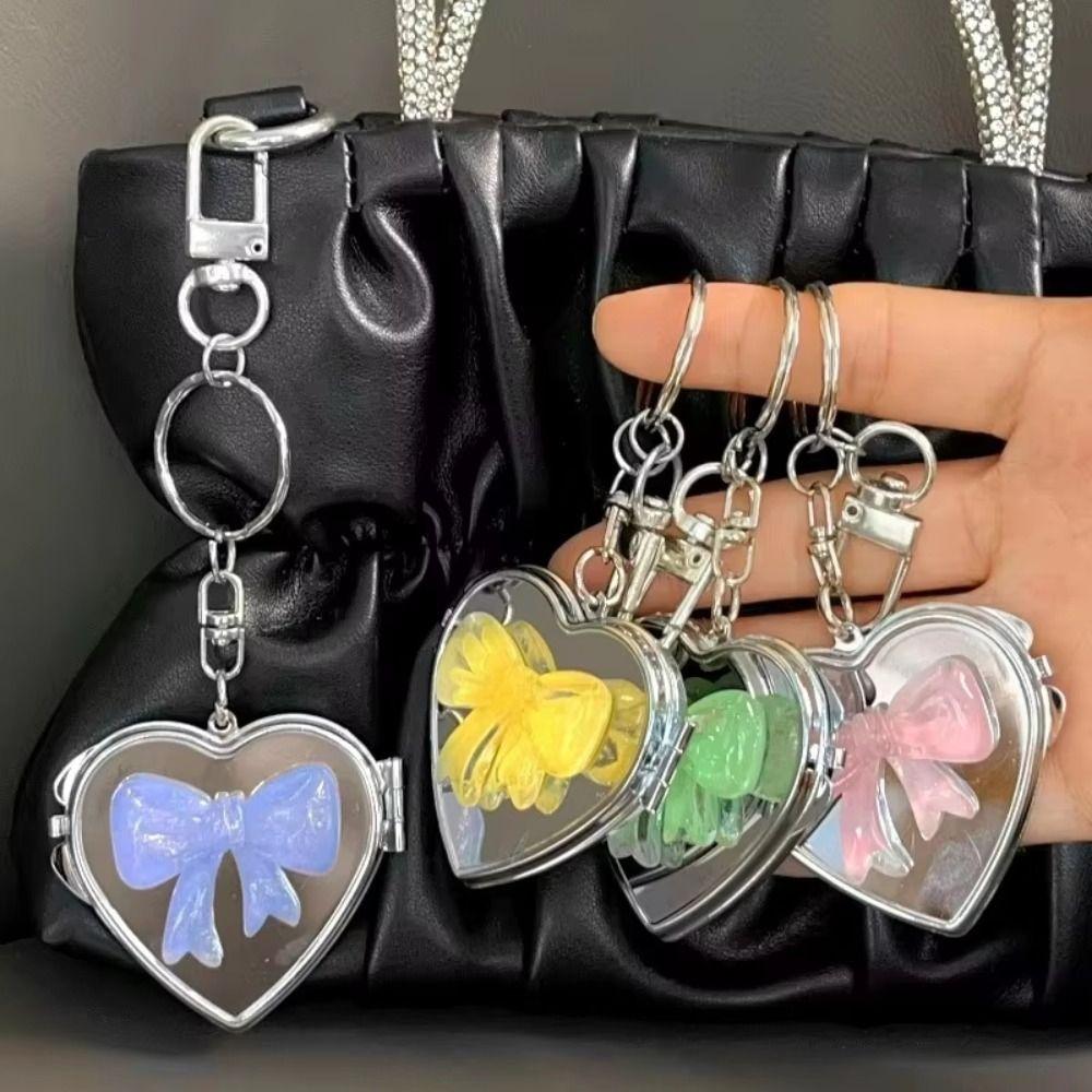 Двустороннее зеркало Love Mirror Подвеска в форме сердца Косметическое зеркало брелок для женщин