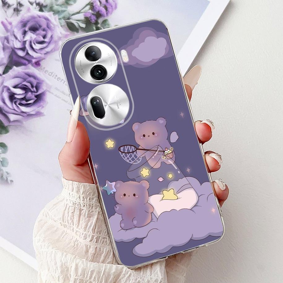 For OPPO Reno 11 Pro 5G Case CPH2607 New Fashion Flower Butterfly Silicone Clear Soft Phone Case on OPPO Reno11 5G CPH2599 Funda