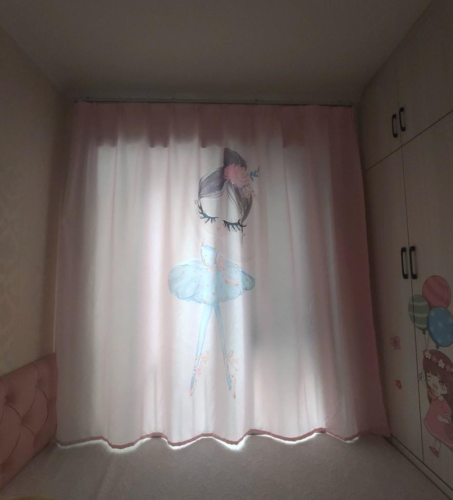 2-панельные шторы с розовым единорогом, шторы для девочек-балерин, детские шторы для спальни девочек, жалюзи на окна от пола до потолка, люверсы сверху