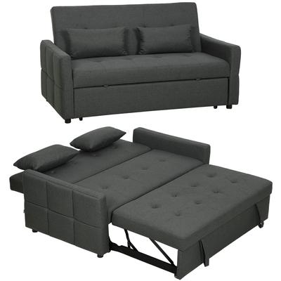 Three-Way Two-Seater Sofa Bed - Charcoal Grey
