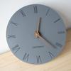 Wall clock 30cm wooden silent hanging simple design Roman numeral gray