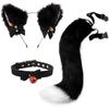 Handmade Cat Ears Headband and Tail Set: Cute Cosplay Catgirl Hair and Tail Accessories