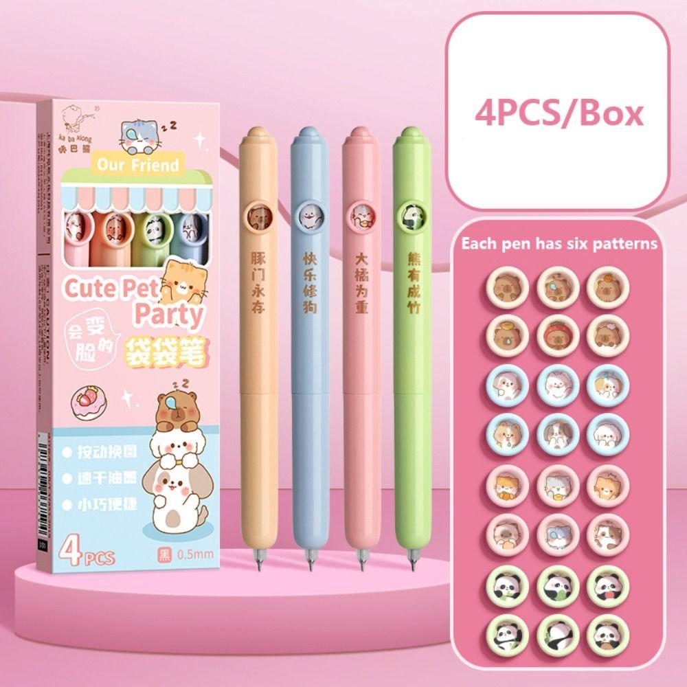 4PCS/Set Mini Short Pen Capybara Panda Gel Pen High Quality Ballpoint Pen  Student Specific