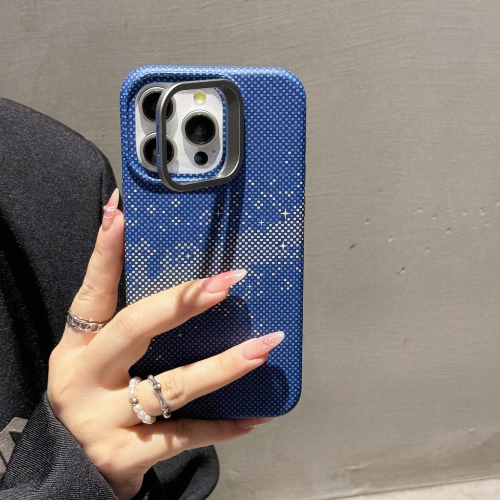 Магнитный держатель для линз с текстурой углеродного волокна для iPhone 15, Совместим с чехлом Peak Starry Sky для Apple 14