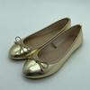 Fashion Gold Silver Elegant Bowknot Round Toe Women's Flat Comfort Slip-On Ladies Ballerina Single Mules Shoes