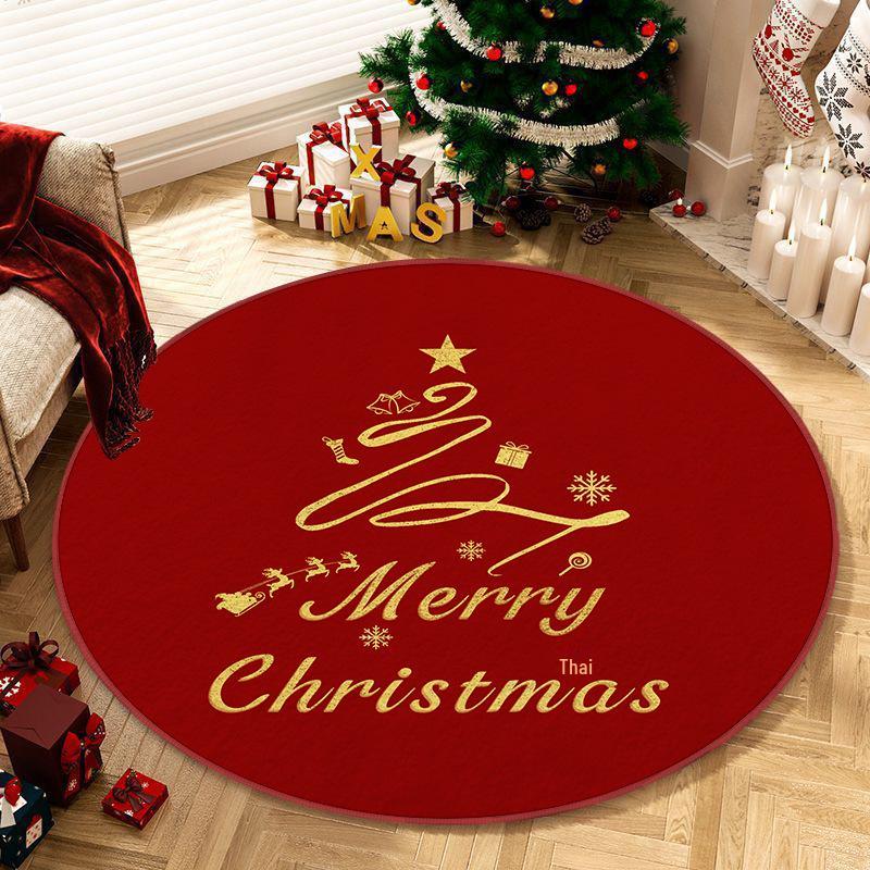 Большой круглый ковер из искусственного кашемира - гидрофобный и нескользящий, идеально подходит для гостиной или спальни