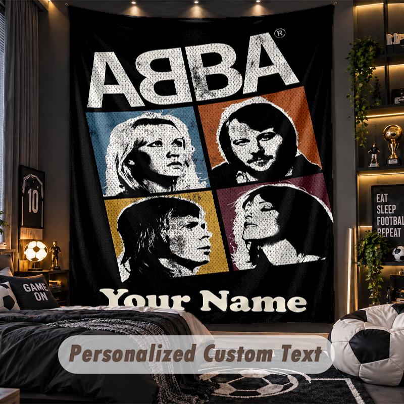 TapestryABBA Custom Name Text Personalized Wall Hanging Tapestry Home Wall Decor
