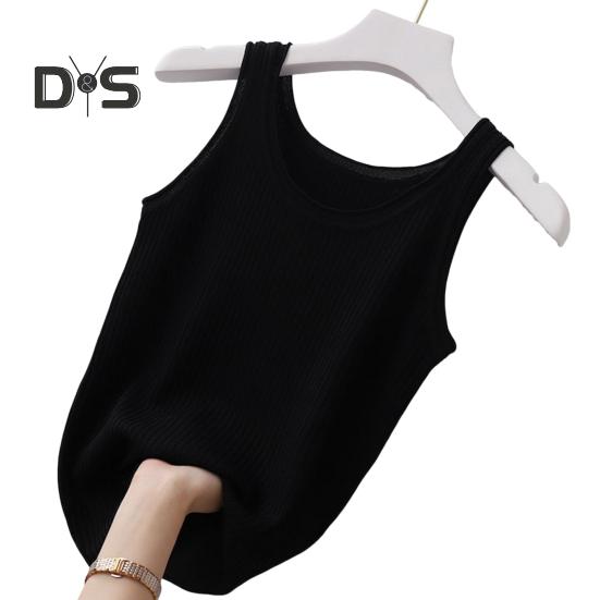 Женский жилет с круглым вырезом без рукавов, облегающий топ, однотонный, ребристый, легкий спортивный жилет для спортзала, повседневная одежда