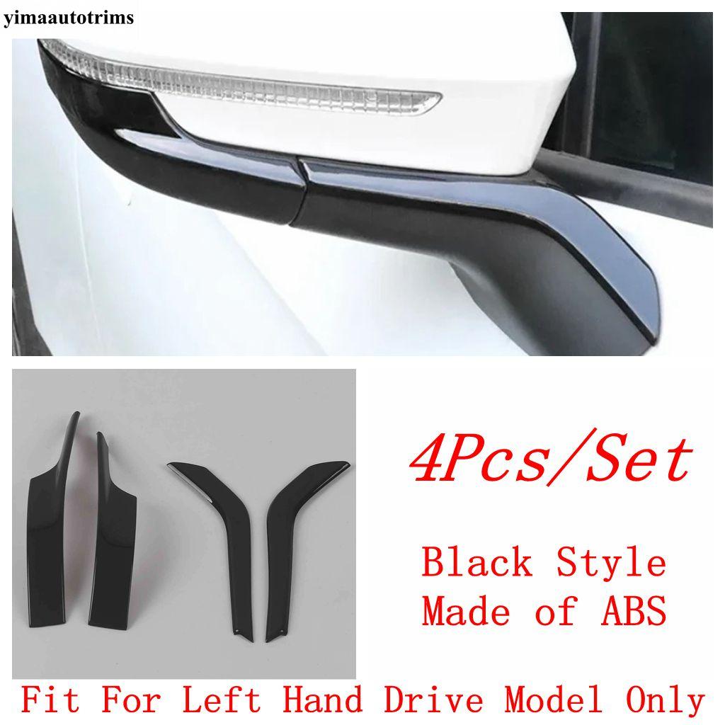 Side Door Rearview Mirror Strip Decoration Cover Trim For VW Volkswagen ID.4 ID4 ID6 - 2025 Black Carbon Fiber Accessories