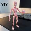 Horror Theme Birthday Gifts Articulated Figure, 3D Printed Posable Desktop Figurine, Creepy Desk Decorations Multi-Jointed Action Figures for