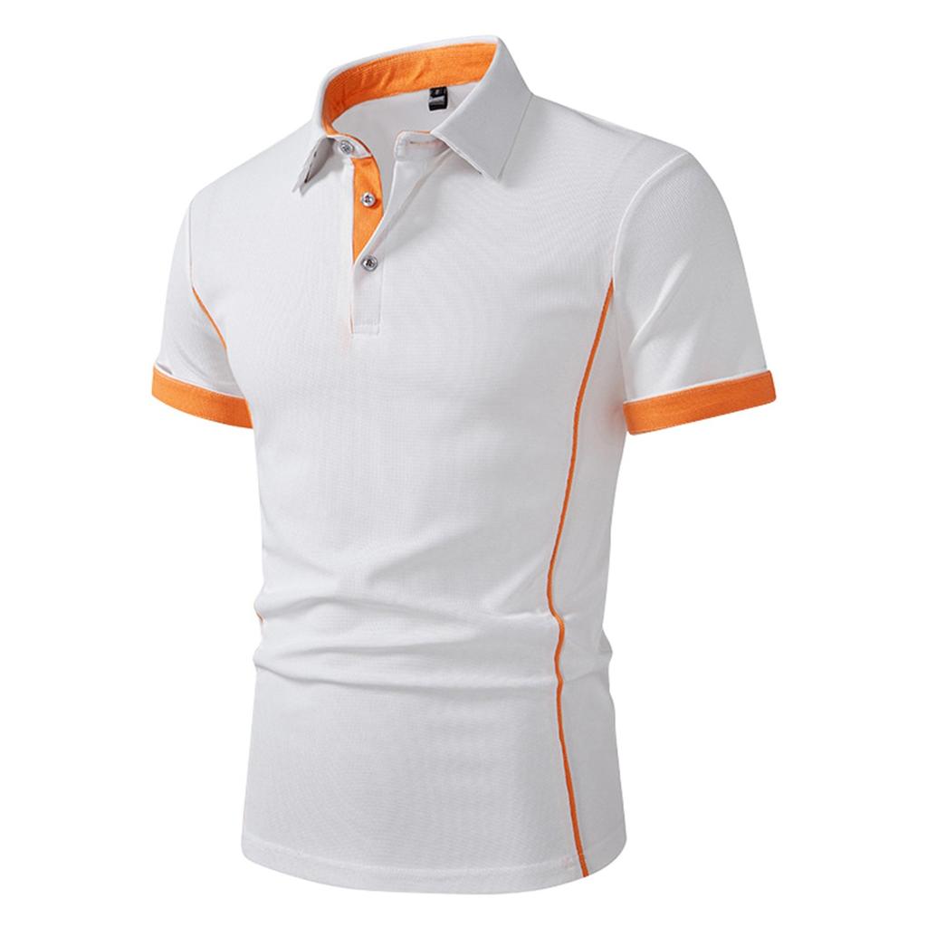 Мужская летняя рубашка с коротким рукавом Colorblock Botton, мужская повседневная модная рубашка