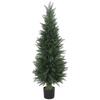 Artificial Cypress Plant, 638 Plastic Leaves, with Pot, UV-Resistant, Green