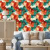 Sea Ink, Peach and Red Wallpaper 50x1000