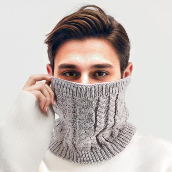 Женский мужской термошарф однотонный с фактурой кручения, утолщенная плюшевая подкладка, теплый шарф для шеи, ветрозащитный шарф для защиты от холода