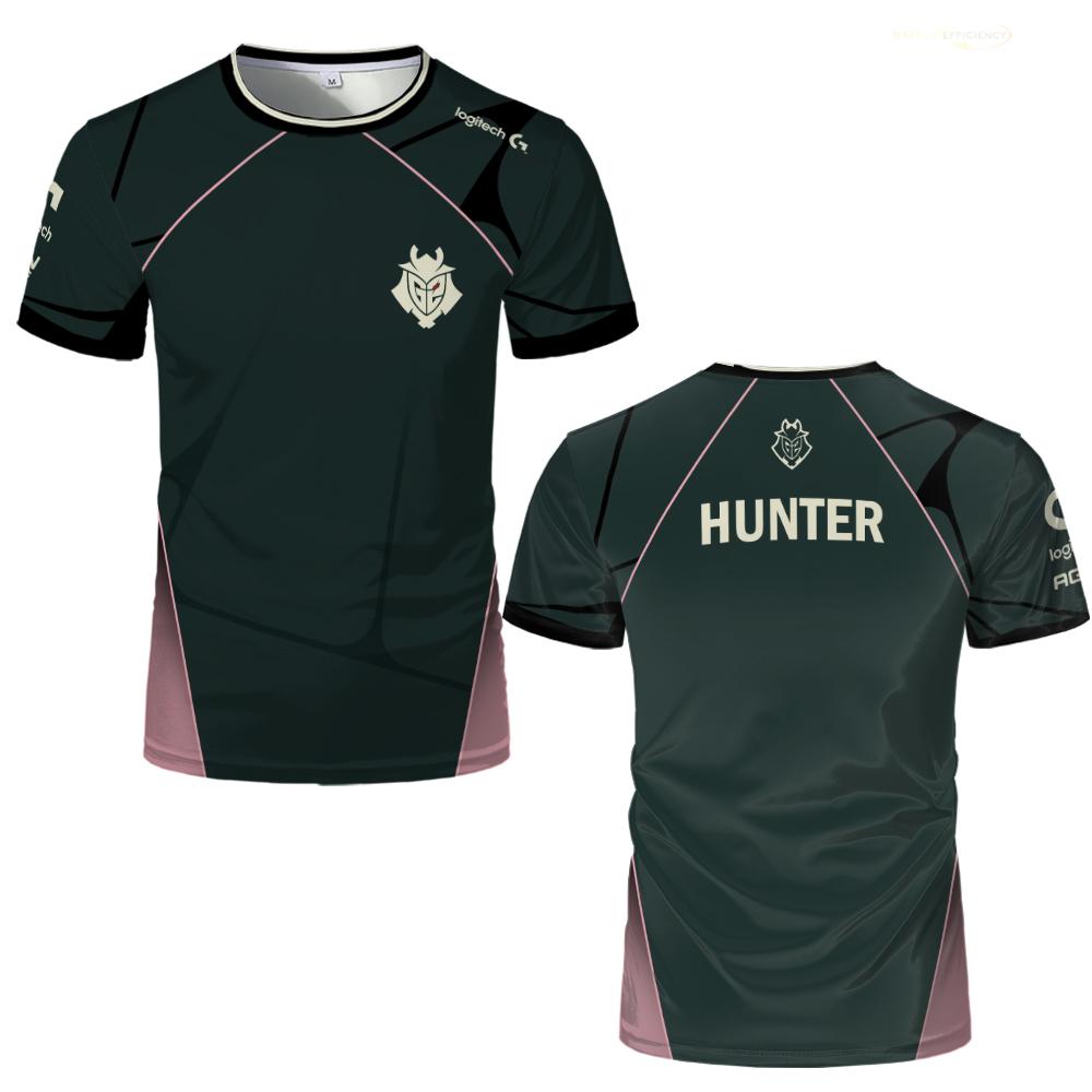 Клуб G2 Esports 2025 Тренировочная одежда CS2 HUNTER SUNPAYUS Повседневная футболка Мужская и женская Индивидуальное имя Спортивные майки
