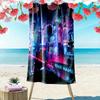 Name Custom Cyberpunk Print Beach Towel, Large Soft Quick Dry Towel for Beach Camping Swimming