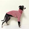 Red Striped High-Neck Spring T-Shirt for Mid Dog Elastic Cotton Long Sleeves Coat for Italy Greyhound Wellington Soft Pajamas