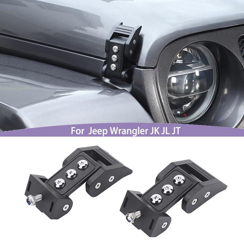 Engine Hood Latches Locking Hood Catch Kit Metal Hood Locks Fit for Jeep Wrangler JK JL JT