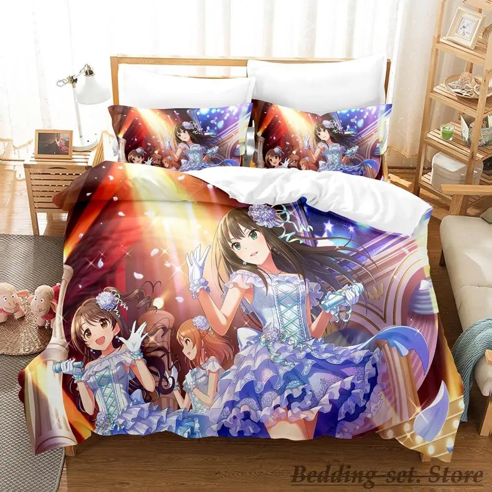 Новый комплект постельного белья THE iDOLM@STER Cinderella Girls Starlight Stage из трех предметов с рисунком из мультфильма «Аниме» для взрослых и детей, комплект пододеяльников