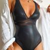 Купальник женский сетчатый европейский и американский сексуальный обтягивающий купальник с глубоким V-образным вырезом цельный купальник